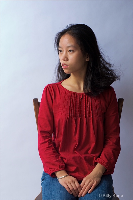 yumiko in red blouse
