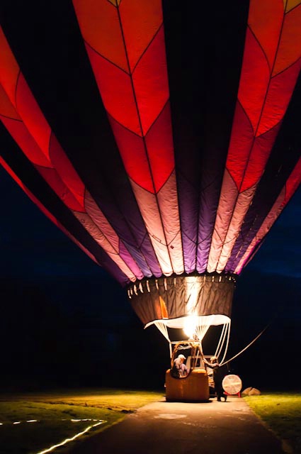 Hot Air Balloon preparing to take off.