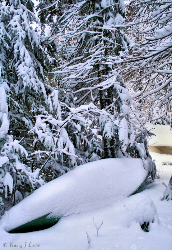 Snow Covered Canoe