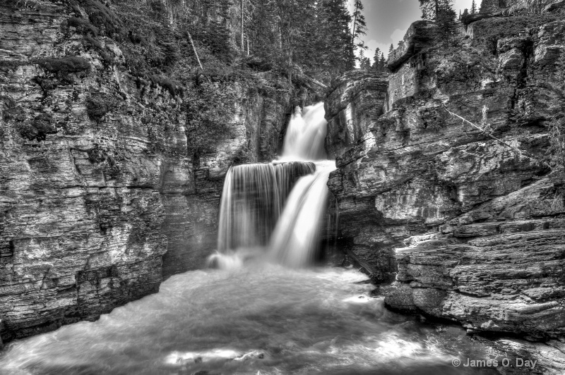 St. Mary Falls in Black & White