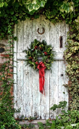 Christmas door garland 2010