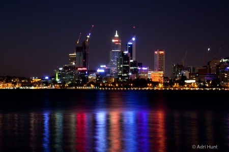 Perth WA 2 - Movement of light on water at night