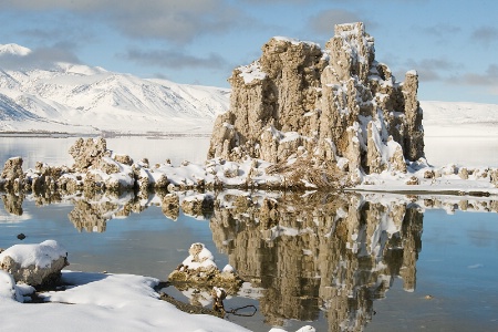 Mono Lake Tufa and snow