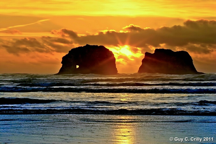 Twin Rocks Sunset