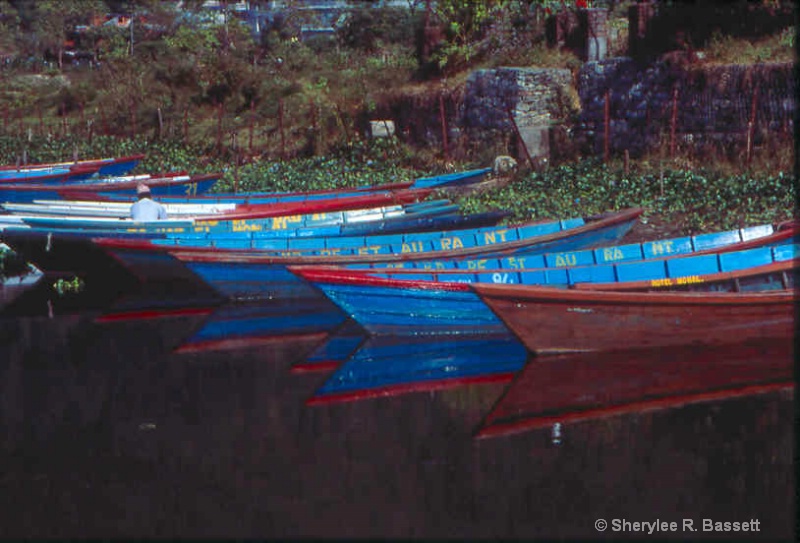 boats on the lake,  pokhara