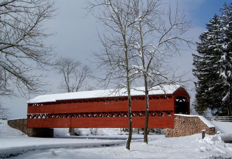 "Historic Sach's Covered Bridge"