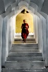 monk in lines