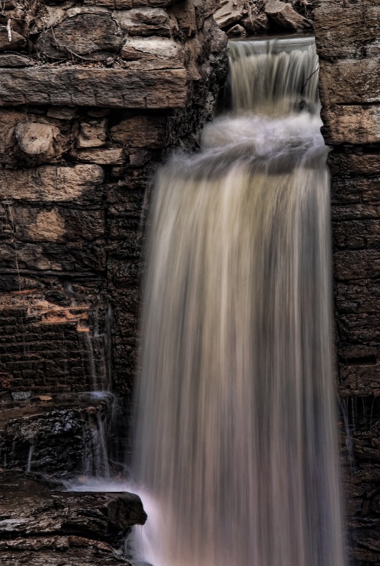 Waterfall in sepia