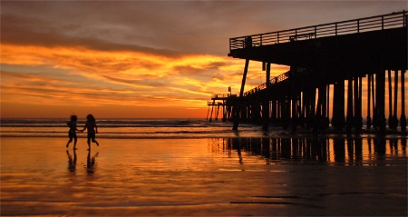 Children Dancing at Sunset