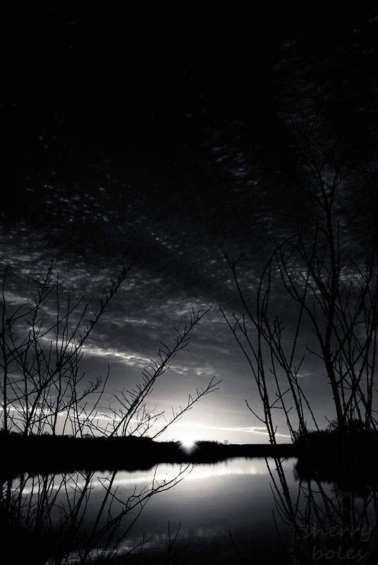 in darkness