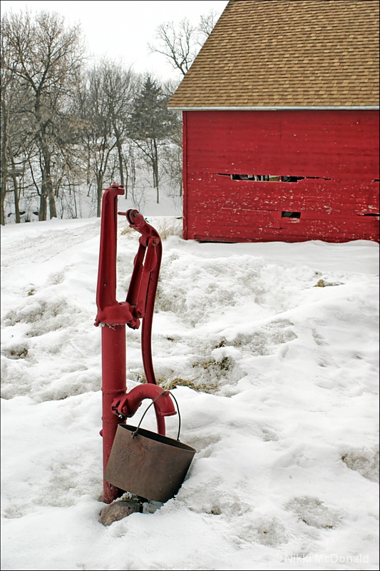 Red Pump in Winter