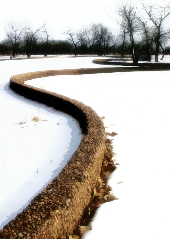 Curve of Stones in Snow