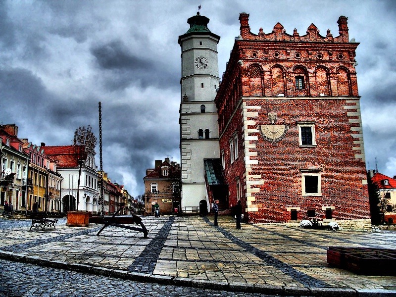 Sandomierz in the rain