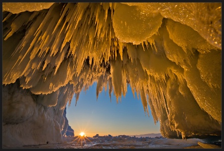 Baikal sunset in March