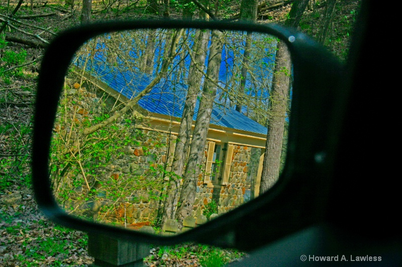 stone cabin in mirror 1