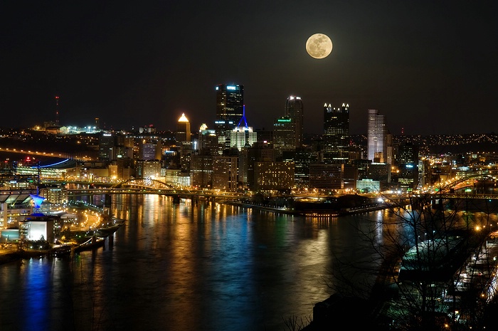 Worm Moon Over Pittsburgh