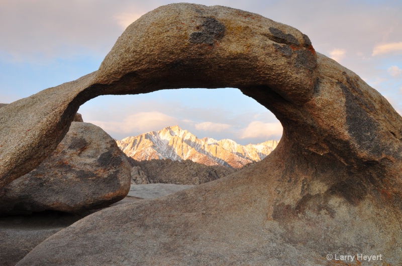 Mt Whitney from Mobius Arch, California