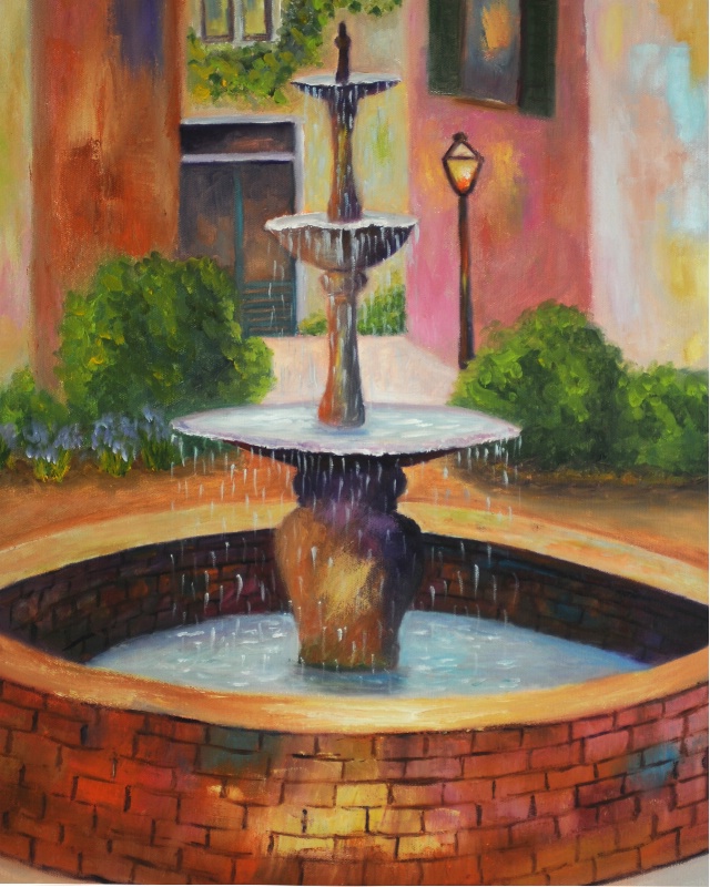 New Orleans Courtyard - Oil 16x20