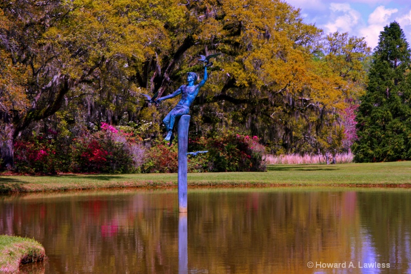 Statue in the pool