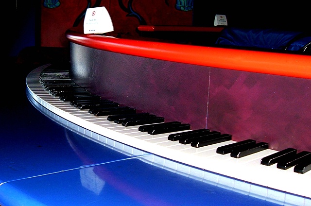 Red white and blue piano bar... 