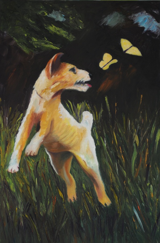 Fox Terrier Study - Oil 20x30