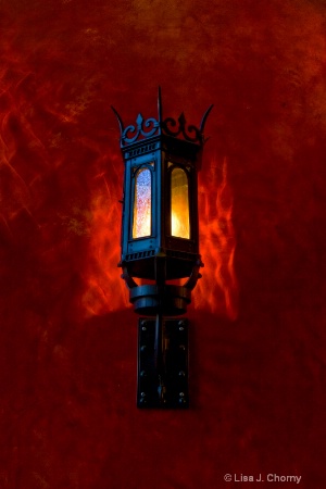 Lantern on a Red Wall