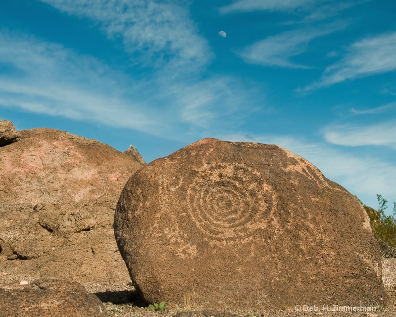 The Sun & the Moon at Painted Rock Petroglyph Site - ID: 11679743 © Deb. Hayes Zimmerman