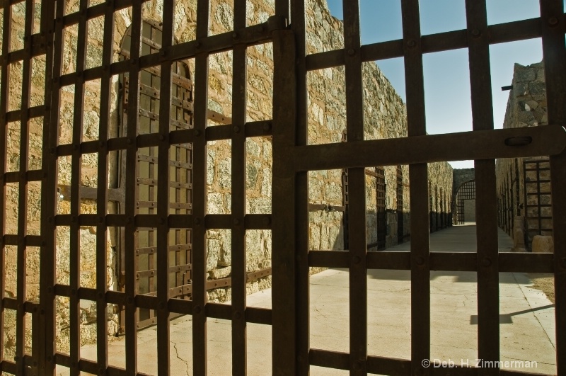 Yuma Territorial Prison from behind bars - ID: 11679777 © Deb. Hayes Zimmerman