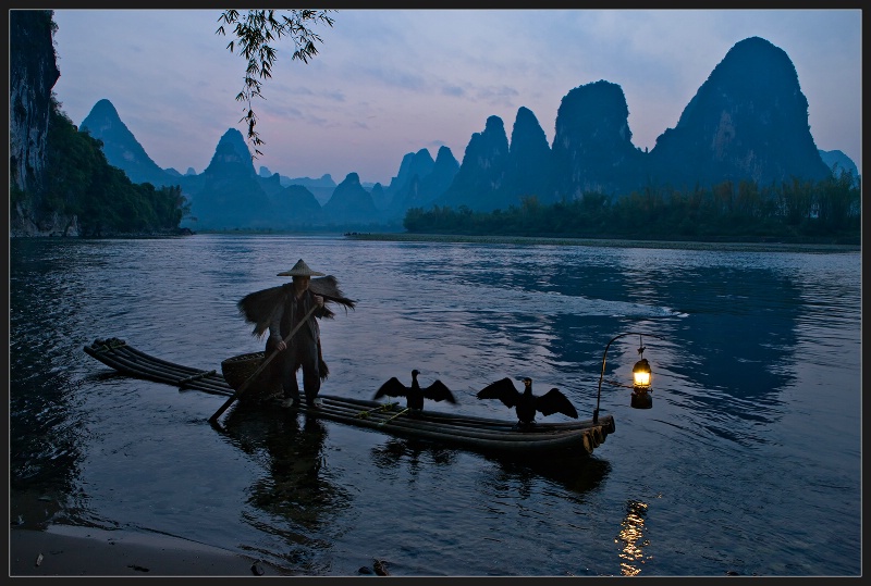 Fishing on the Li River in China