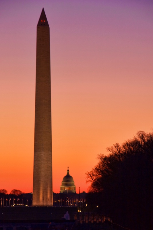 Sunrise from the Lincoln Memorial