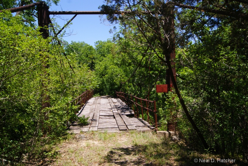 old suspension  bridge -near tolar texas