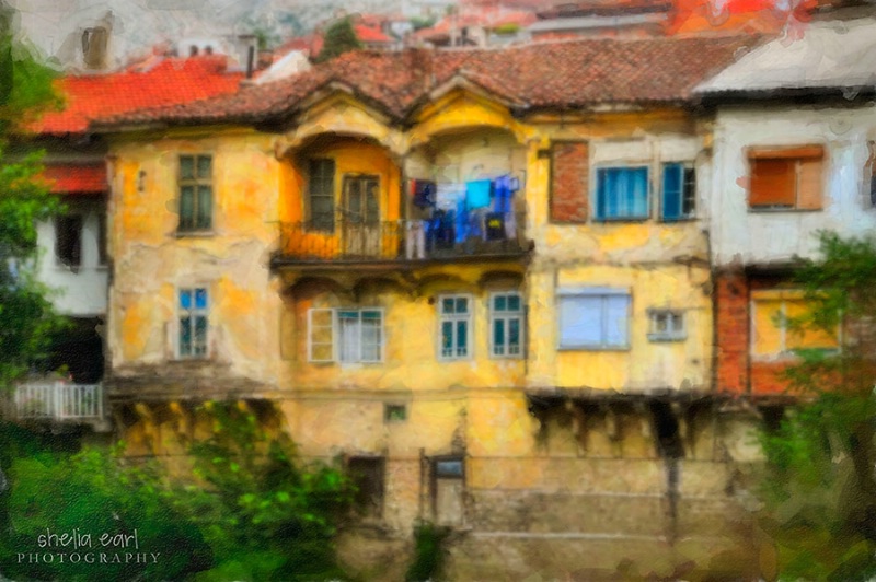 Painting of Veles Houses@@Macedonia