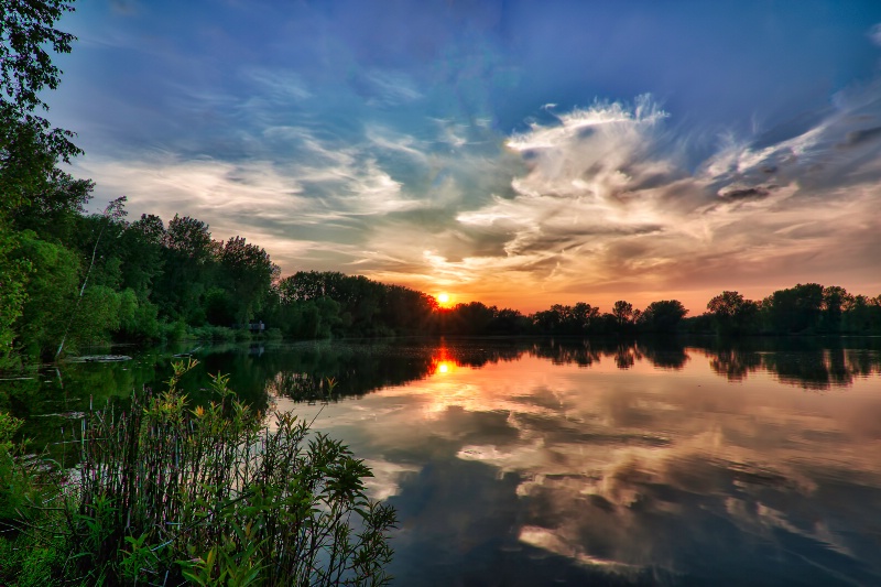 Blue Sunset at the Lake