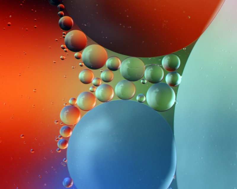 Bubbles - Vegetable Oil on Water Surface