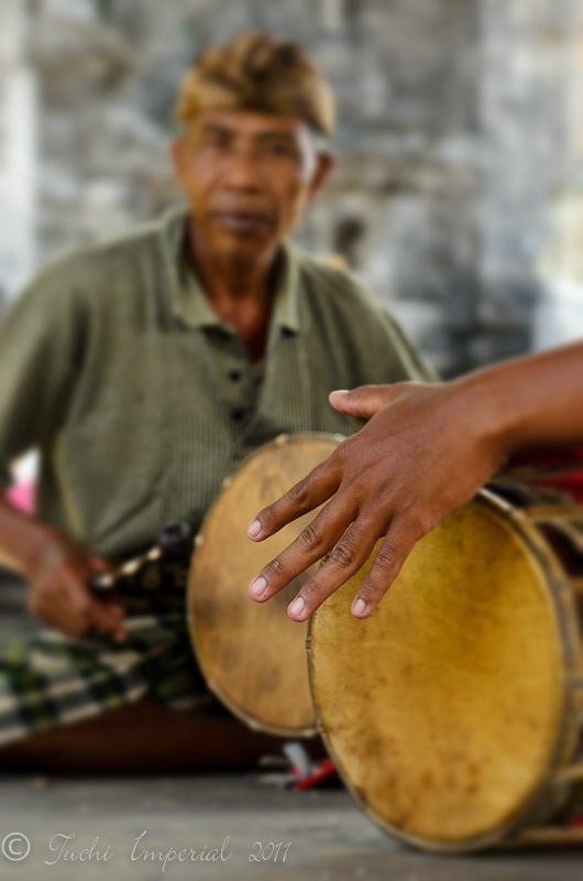 Musicians at Goa Lawah Temple, Bali