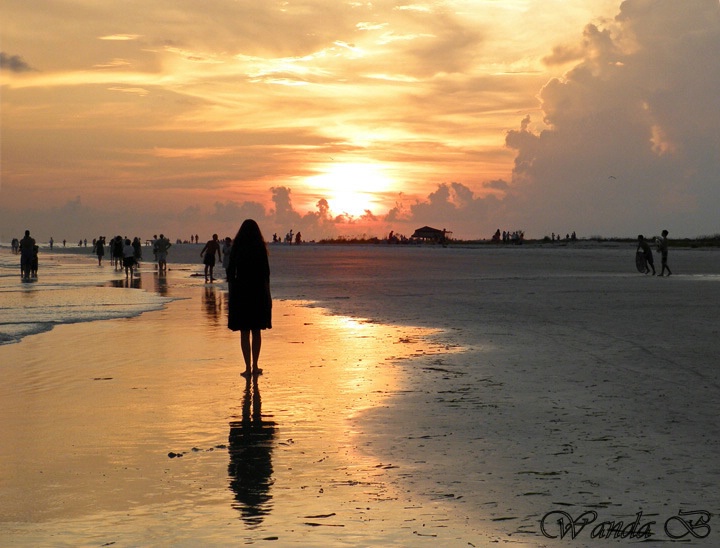 Girl Standing in Sunset III