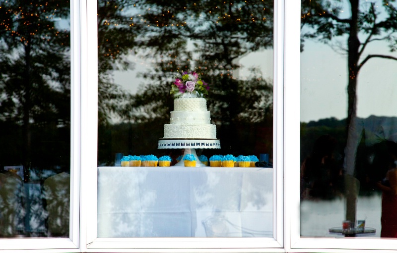 wedding cake and reflections