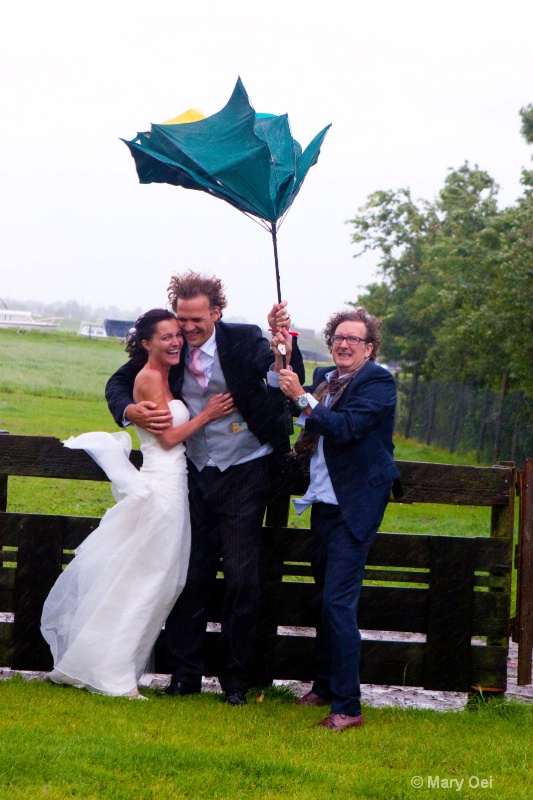 Wedding on a stormy day in Holland