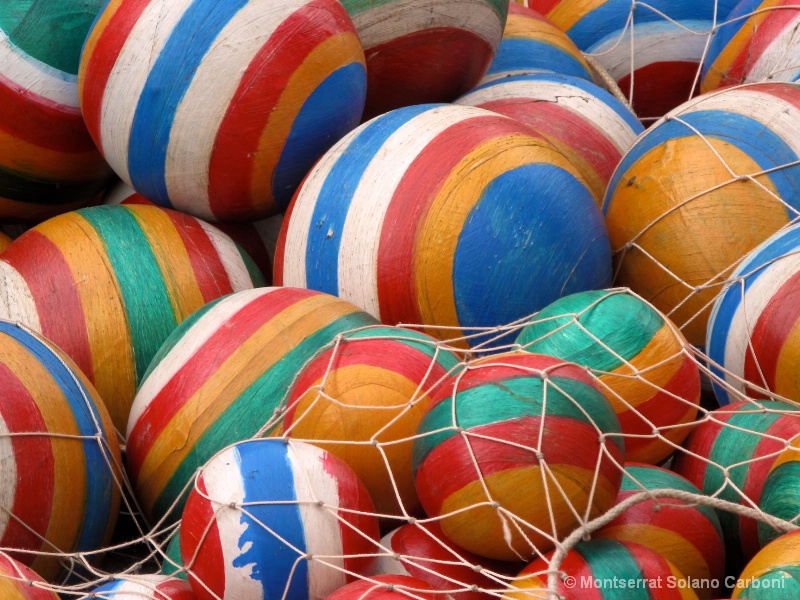 Handmade coloured balls
