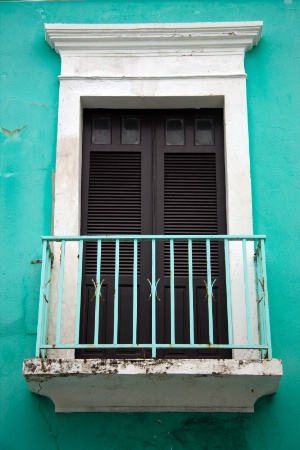 Window Framed in Aqua