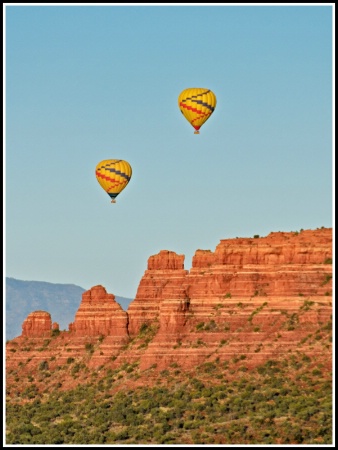 Hot Air Balloons over the Red Rocks