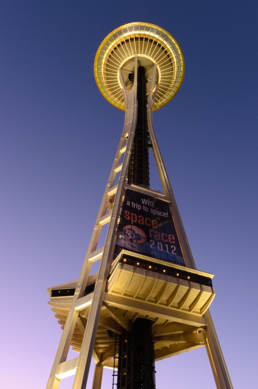Seattle Space Needle at dusk