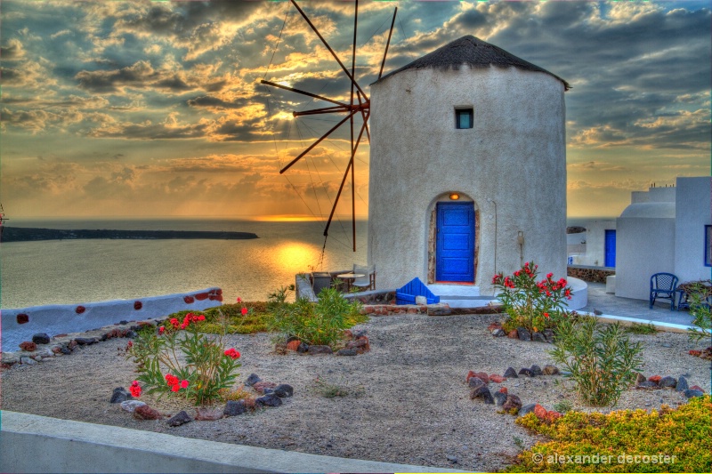 sunset at santorini