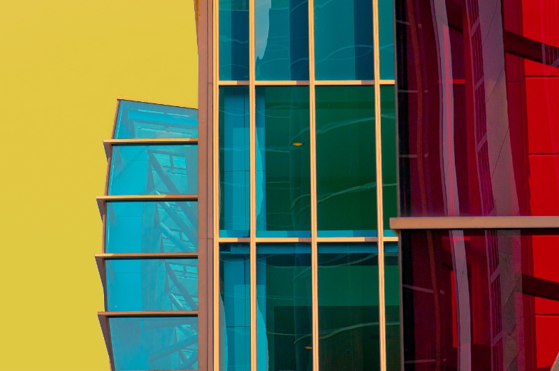 Colored Window Towers - Fort Worth Omni Hotel