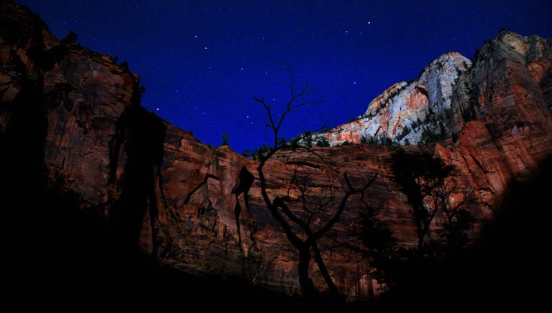 3:00 A.M. Moonlight in Zions, Utah 
