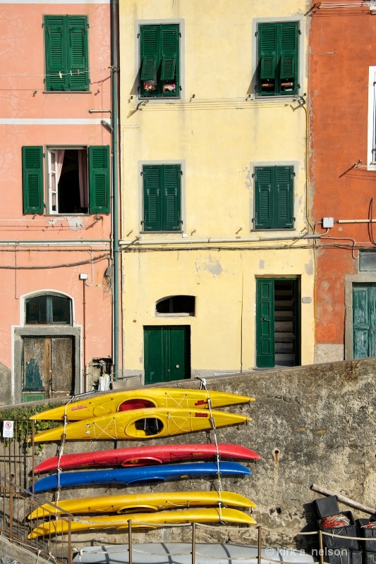 Kayaks in Riomaggiore