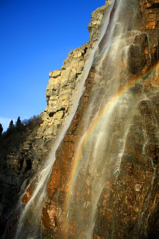 Bridal Veil Falls Rainbow,  Utah