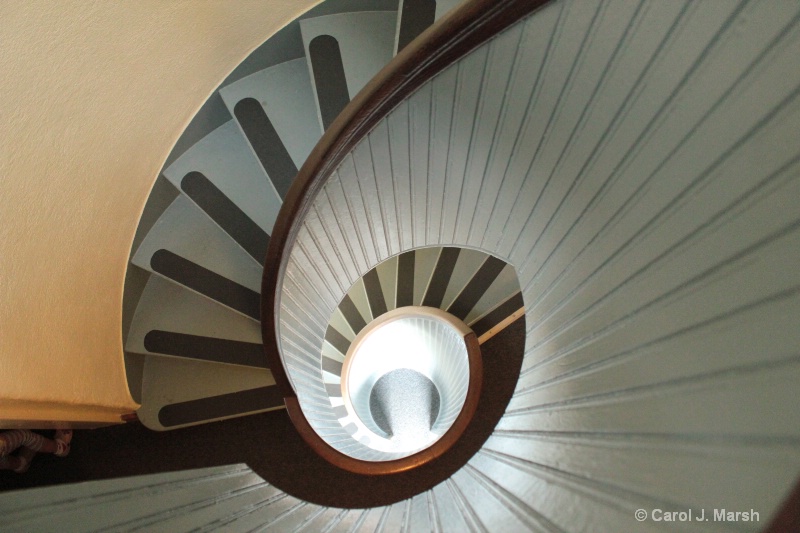 Spiral staircase in the Point Loma Lighthouse at C