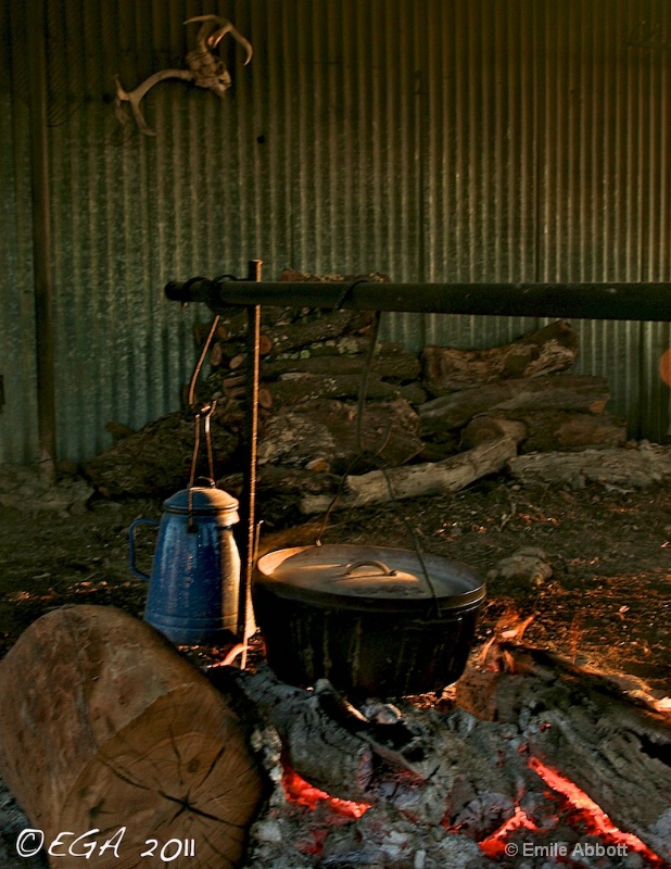 Coffee, Hot Water, Fire, Wood and an Antler - ID: 12299912 © Emile Abbott