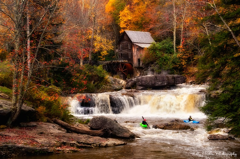 Kayaking at the Glade Creek Grist Mill